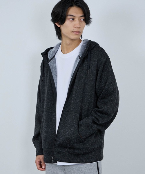 NAVY パーカー NAVY MAC-HEAT 裏ボアZIPパーカー メンズ レディース