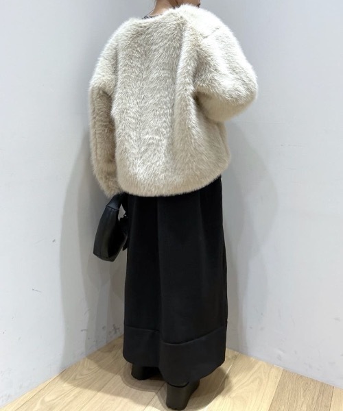 極美品✨️パシオーネ フォックスファー ノーカラー ジャケット STYLEMIXER（スタイルミキサー） ジャケット ノーカラージャケット