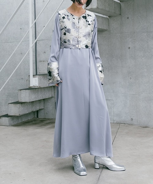 sahara（サハラ） 長袖ワンピース FREE ライトブルー レディース