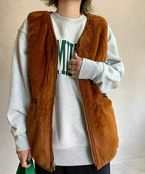 「ECRIRE」 ベスト L ブラウン レディース_画像2