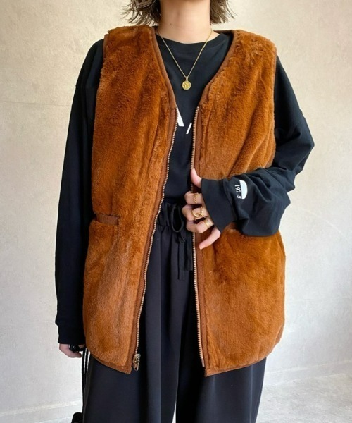 「ECRIRE」 ベスト L ブラウン レディース_画像5