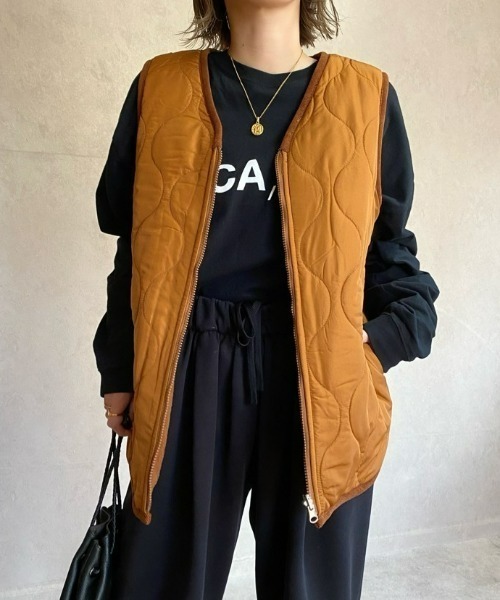 「ECRIRE」 ベスト L ブラウン レディース_画像6