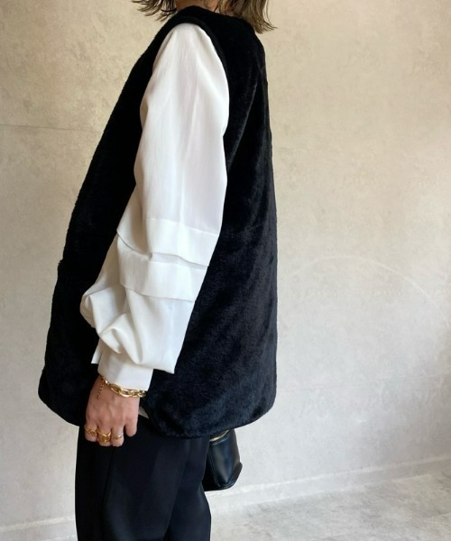 「ECRIRE」 ベスト L ブラウン レディース_画像8