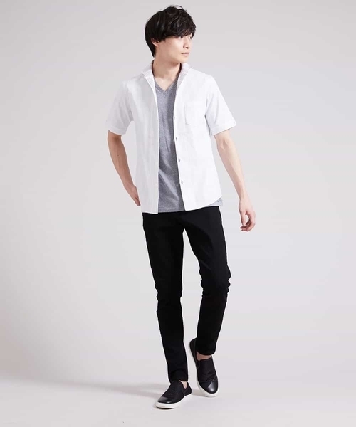 「MK MICHEL KLEIN HOMME 」 半袖シャツ 44 ホワイト メンズ_画像6