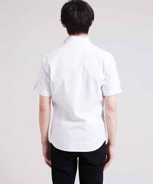 「MK MICHEL KLEIN HOMME 」 半袖シャツ 44 ホワイト メンズ_画像9