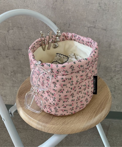 小物入れ Lyum Basket pyornim（ピョルニム） 収納 小花柄 キルティング バスケット 収納