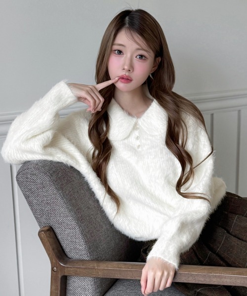 by muni:r ニット セーター ソフトブラー ファーニット レディース