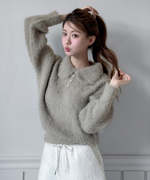 by muni:r ニット セーター ソフトブラー ファーニット レディース