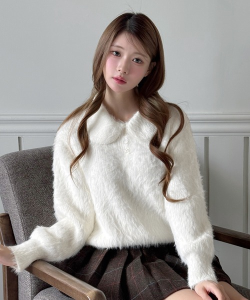 by muni:r ニット セーター ソフトブラー ファーニット レディース