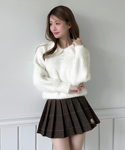 ♡ラビットファー♡ニットトップス ファー付きニットトップス 春 韓国[品番：CROW0001297]｜Alvia