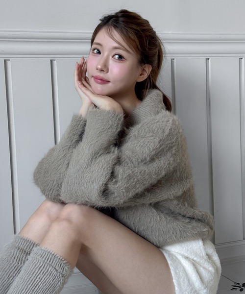 by muni:r ニット セーター ソフトブラー ファーニット レディース