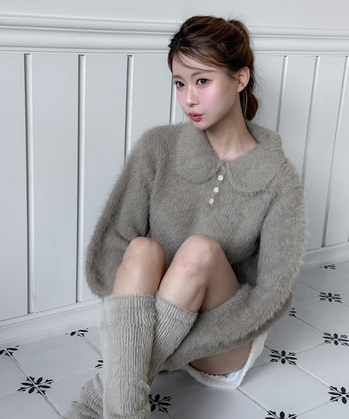 by muni:r ニット セーター ソフトブラー ファーニット レディース