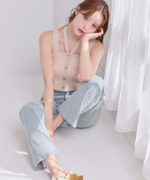 one after another NICE CLAUP キャミソール 「ZOZO限定」配色ニット