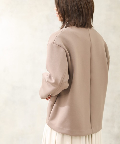 「Gready Brilliant」 ノーカラージャケット 38 モカ レディース_画像2