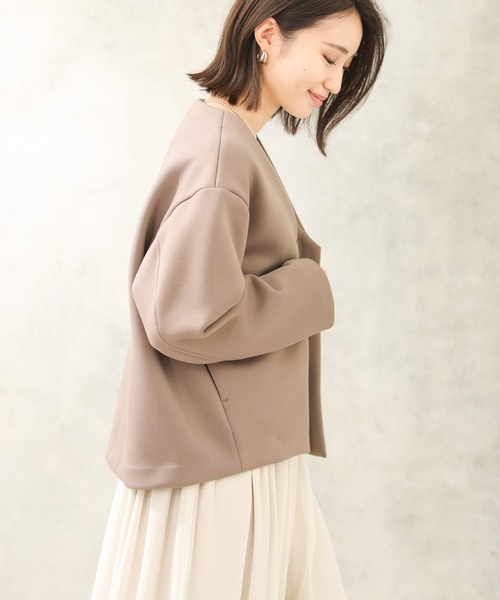 「Gready Brilliant」 ノーカラージャケット 38 モカ レディース_画像5