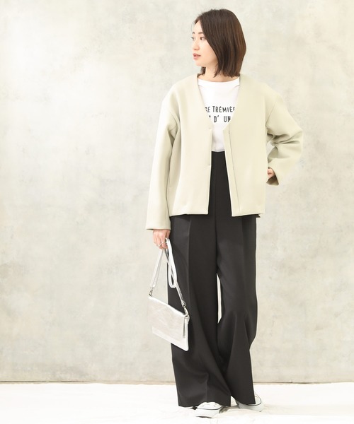 「Gready Brilliant」 ノーカラージャケット 38 モカ レディース_画像7