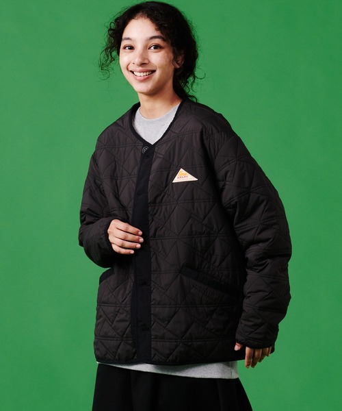 「KELTY」 ノーカラージャケット M カーキ レディース_画像3