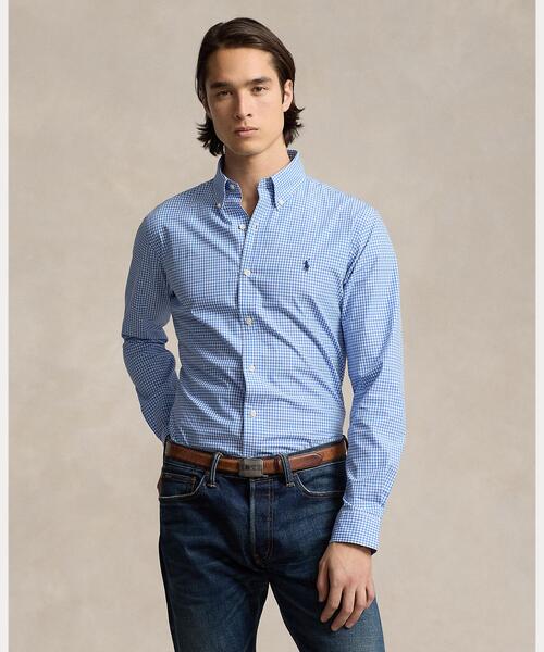 (取寄) ラルフローレン メンズ クラシック フィット ストレッチ ポプリン シャツ Polo Ralph Lauren men Classic Fit Stretch Poplin Shirt Newport Navy POLO RALPH LAUREN（ポロ・ラルフローレン） シャツ クラシック