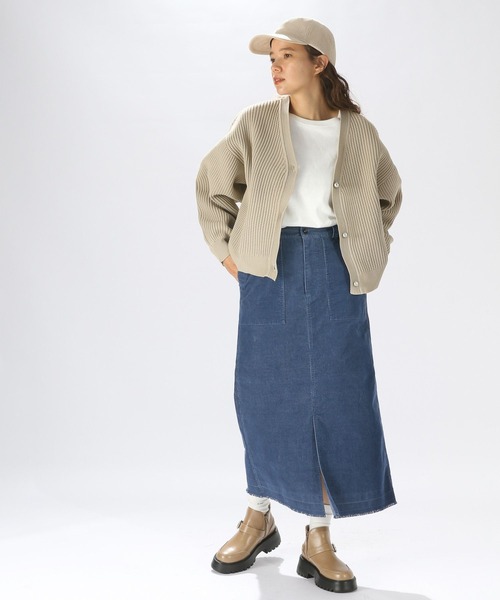 niko and…（ニコアンド） ニットカーディガン BIG(L) ライトグレー