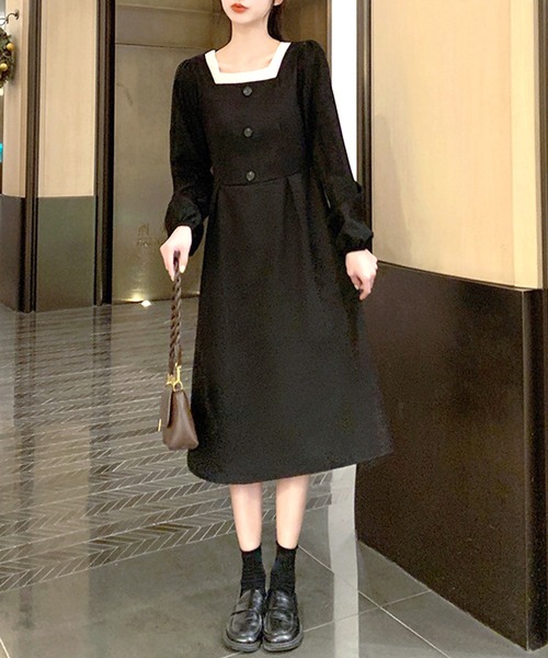 「Amulet」 長袖ワンピース M ブラック レディース_画像5