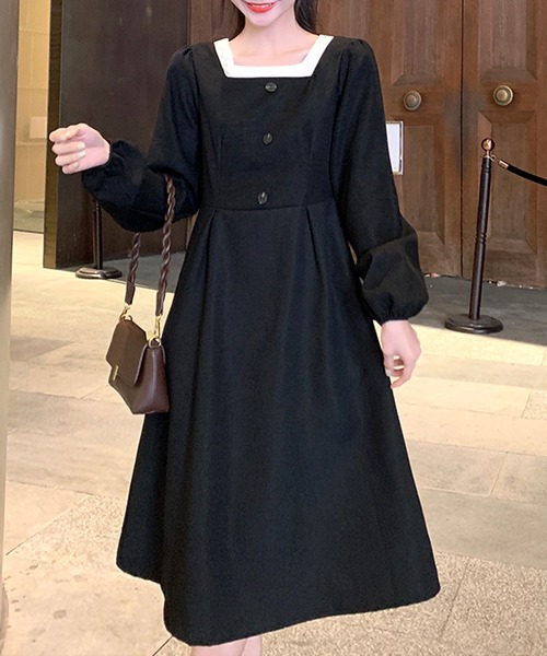 「Amulet」 長袖ワンピース M ブラック レディース_画像6