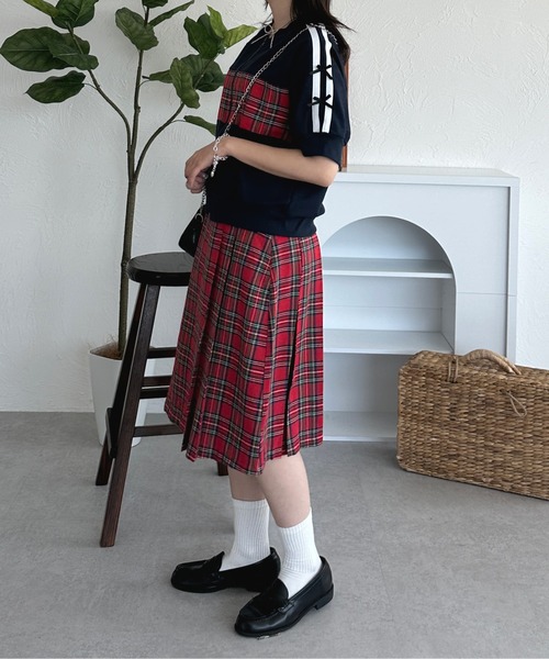 「kutir」 プリーツスカート LARGE ブルー レディース_画像2