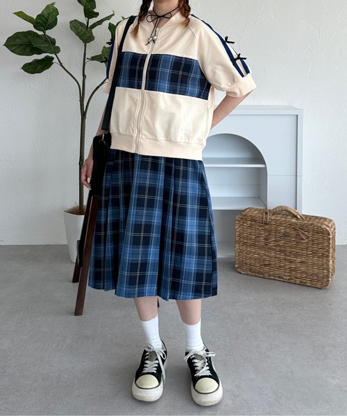 「kutir」 プリーツスカート LARGE ブルー レディース_画像9