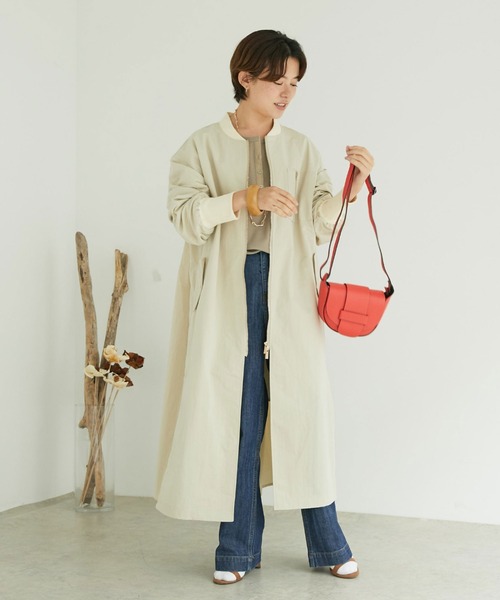「DOUX ARCHIVES」 ノーカラーコート FREE アイボリー レディース_画像2