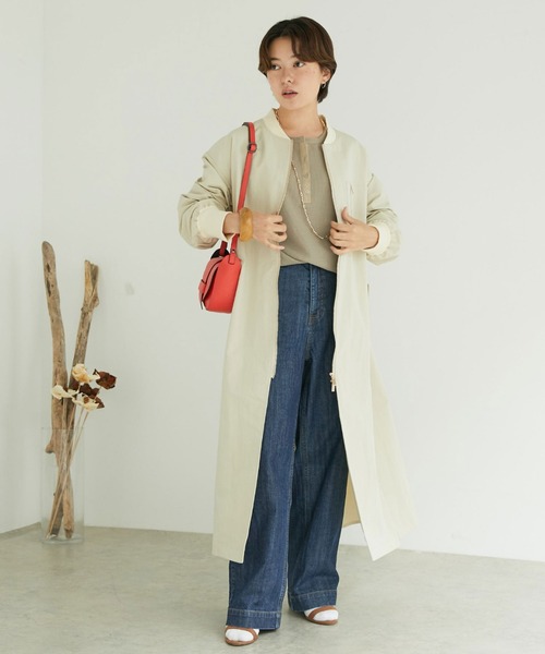 「DOUX ARCHIVES」 ノーカラーコート FREE アイボリー レディース_画像5