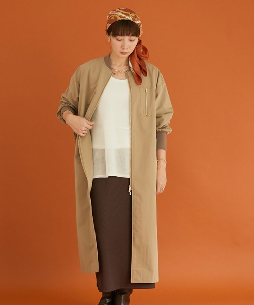 「DOUX ARCHIVES」 ノーカラーコート FREE アイボリー レディース_画像7