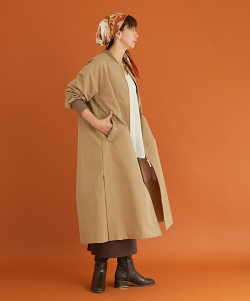 「DOUX ARCHIVES」 ノーカラーコート FREE アイボリー レディース_画像8