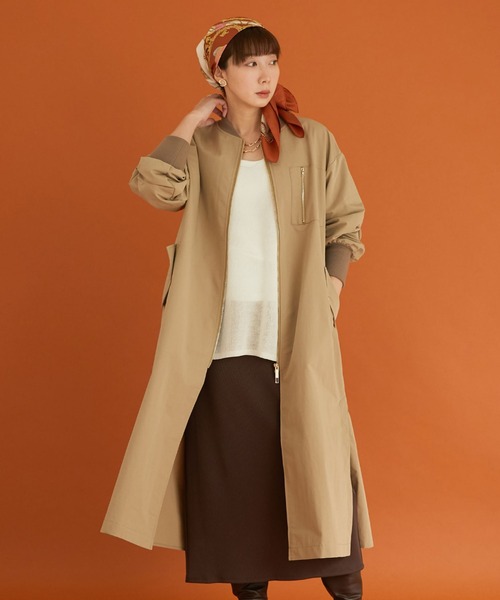 「DOUX ARCHIVES」 ノーカラーコート FREE アイボリー レディース_画像9