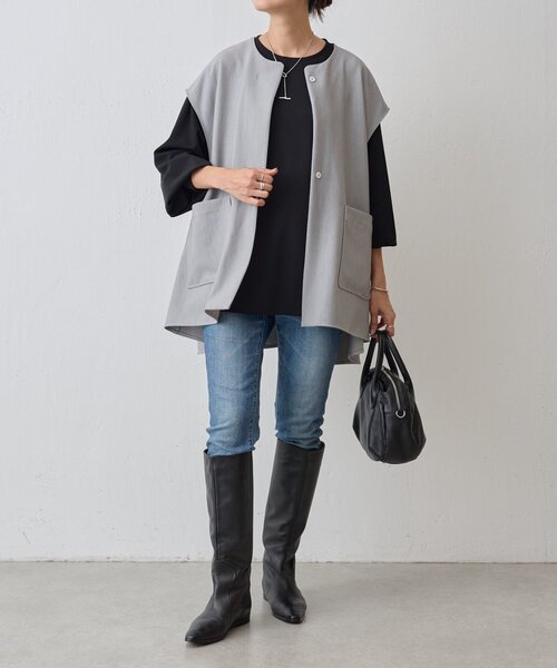 「BEARDSLEY」 ベスト FREE ブラック レディース_画像8