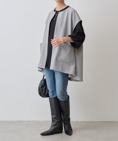 「BEARDSLEY」 ベスト FREE ブラック レディース_画像9