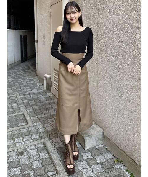 MURUA（ムルーア） スカート ジップスリットAラインスカート