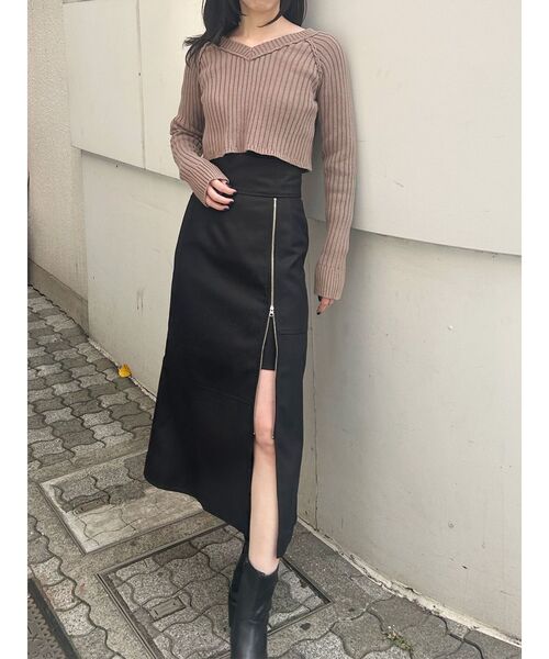 MURUA（ムルーア） スカート ジップスリットAラインスカート