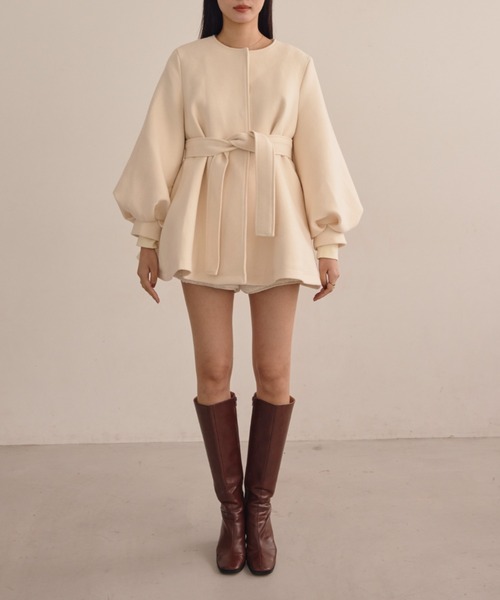 ACYM（アシーム） ジャケット ノーカラージャケット バルーンスリーブ