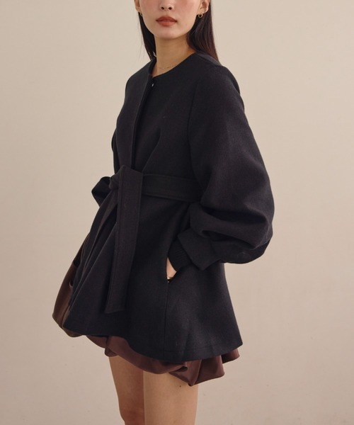 ACYM（アシーム） ジャケット ノーカラージャケット バルーンスリーブ