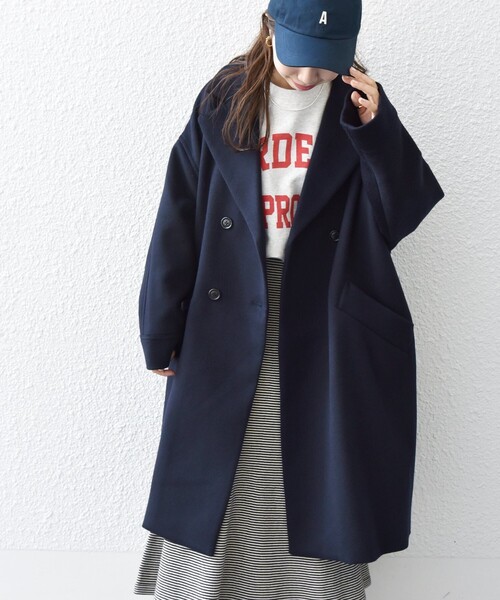 スピック&スパン　ネイビー ジップアップコート SHIPS（シップス） ステンカラーコート SMALL ネイビー メンズ