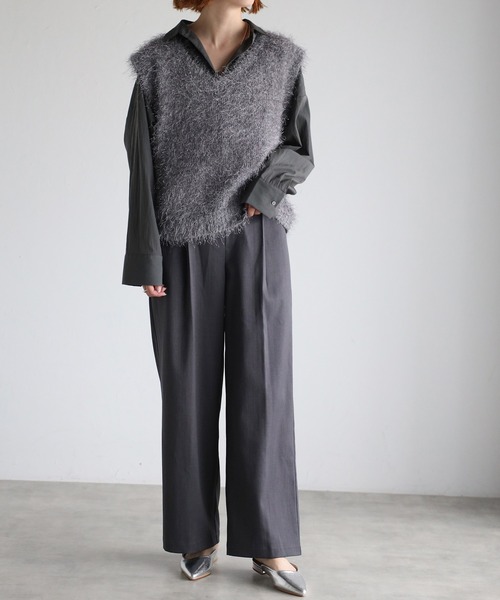 「meilmada」 ニットベスト FREE グレー レディース_画像6