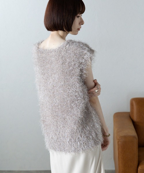 「meilmada」 ニットベスト FREE グレー レディース_画像9