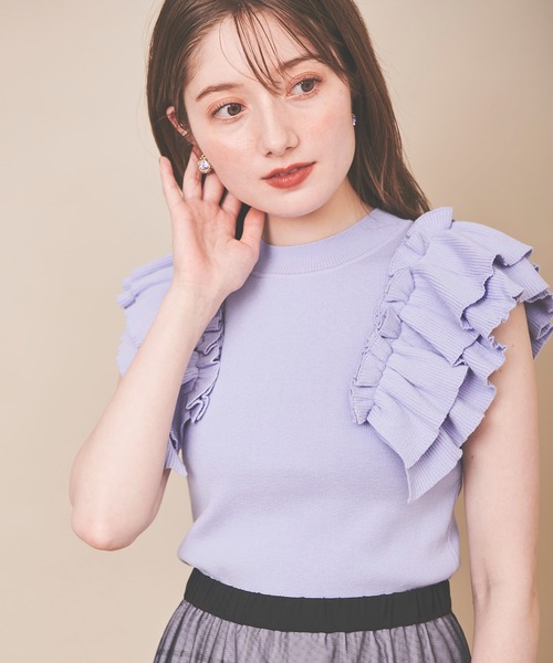 「31 Sons de mode」 ノースリーブニット 36 ベージュ レディース_画像2