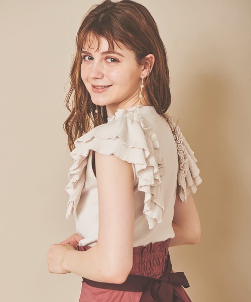 「31 Sons de mode」 ノースリーブニット 36 ベージュ レディース_画像3