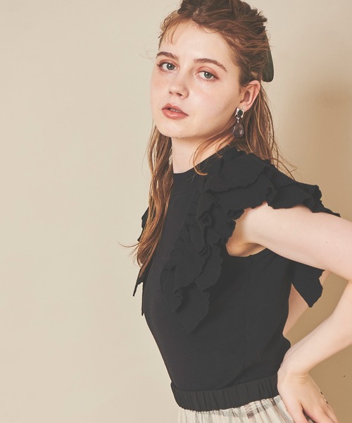 「31 Sons de mode」 ノースリーブニット 36 ベージュ レディース_画像6