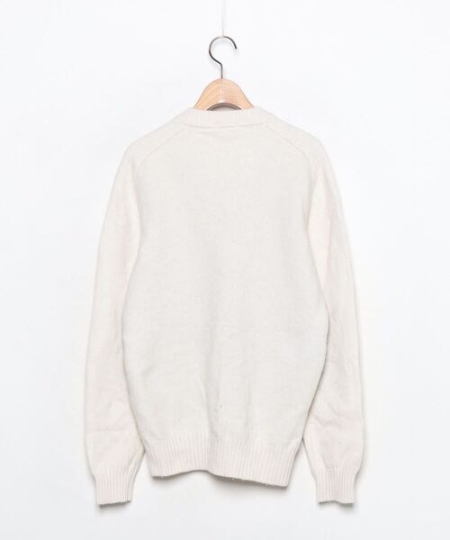 「LACOSTE L!VE」 長袖ニット M ホワイト×グリーン メンズ_画像2