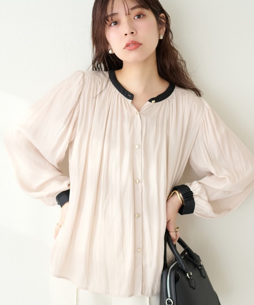 「natural couture」 長袖ブラウス FREE ブラウン レディース_画像4