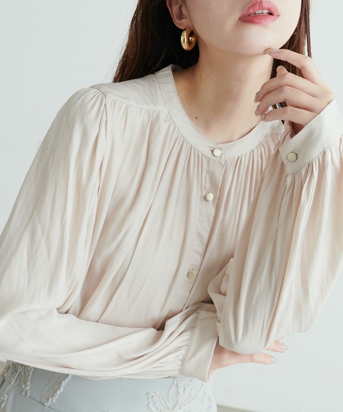 「natural couture」 長袖ブラウス FREE ブラウン レディース_画像8