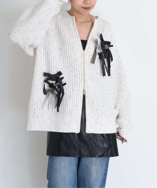 「Eimee Law」 ニットカーディガン FREE アイボリー レディース_画像8