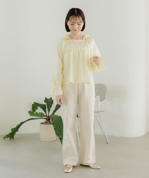 「flower」 長袖ブラウス FREE ホワイト レディース_画像3