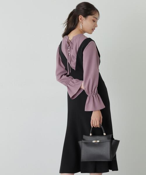 「PROPORTION BODY DRESSING」 長袖ブラウス SMALL ネイビー レディース_画像4